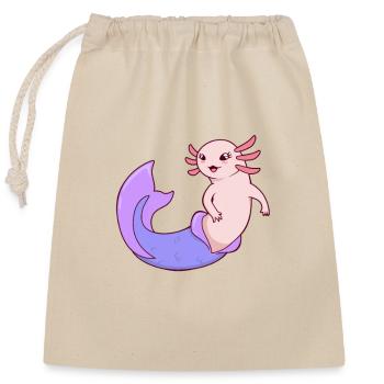 La Sirène Axolotl - Sac cadeau en coton avec cordon (25 x 30 cm) - nature - Devant