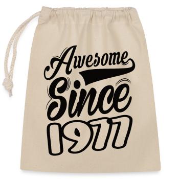 Awesome Since 1977 - Verschließbarer Geschenkbeutel aus Baumwolle (25x30cm) - Natur - Vorne