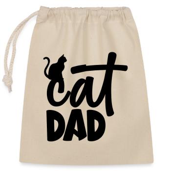 Cat Dad - Verschließbarer Geschenkbeutel aus Baumwolle (25x30cm) - Natur - Vorne