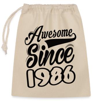 Awesome Since 1986 - Verschließbarer Geschenkbeutel aus Baumwolle (25x30cm) - Natur - Vorne