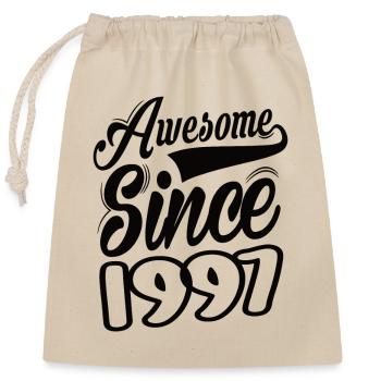 Awesome Since 1997 - Verschließbarer Geschenkbeutel aus Baumwolle (25x30cm) - Natur - Vorne