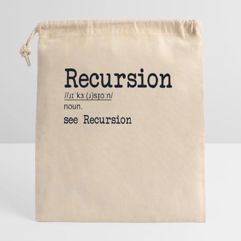 Recursion Definition Developer Coder Programmierer Verschließbarer Geschenkbeutel aus Baumwolle (25x30cm)