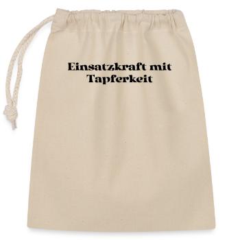 Feuerwehr - Einsatzkraft mit Tapferkeit - Verschließbarer Geschenkbeutel aus Baumwolle (25x30cm) - Natur - Vorne