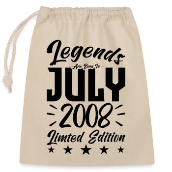 Born in July 2008. Birthday gift. - Closable cotton gift bag (25x30cm) - nature - Front