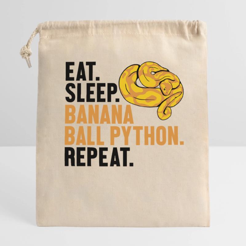 Manger dormir Boule de banane Python Répéter Boule de banane Sac cadeau en coton avec cordon (25 x 30 cm)