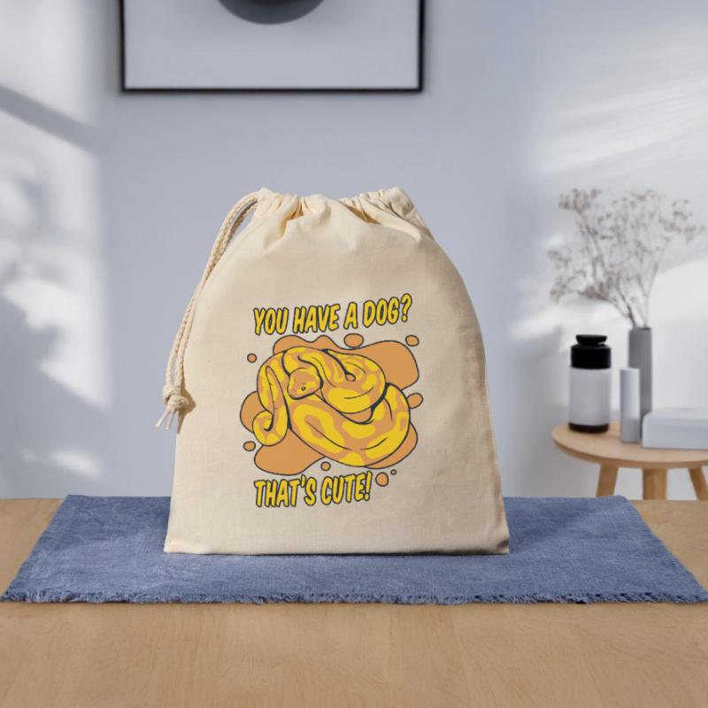 Vous avez un chien mignon Python serpent banane Sac cadeau en coton avec cordon (25 x 30 cm)