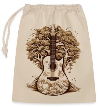 Arbre Guitare Nature - Sac cadeau en coton avec cordon (25 x 30 cm) - nature - Devant