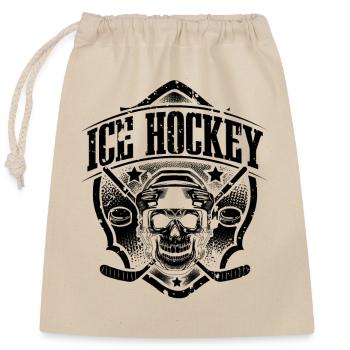 Eishockey Hockey sur glace - Sac cadeau en coton avec cordon (25 x 30 cm) - nature - Devant