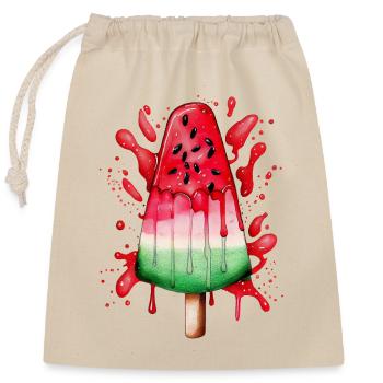 Watermelon Ice Wassermelone Eis - Verschließbarer Geschenkbeutel aus Baumwolle (25x30cm) - Natur - Vorne