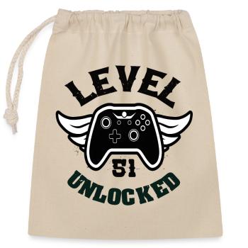 Level 51 Unlocked 51 Birthday - Closable cotton gift bag (25x30cm) - nature - Front