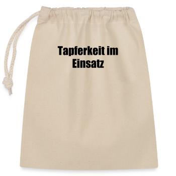 Feuerwehr - Tapferkeit im Einsatz - Verschließbarer Geschenkbeutel aus Baumwolle (25x30cm) - Natur - Vorne