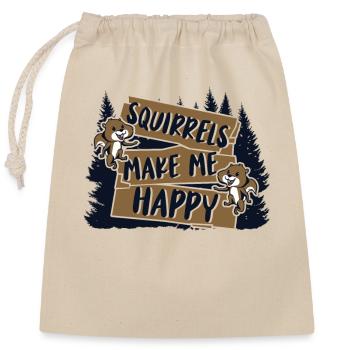 Les écureuils me rendent heureux écureuil gris - Sac cadeau en coton avec cordon (25 x 30 cm) - nature - Devant