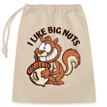 J’aime les grosses noix Écureuil gris Écureuil écureuil Écureuil - Sac cadeau en coton avec cordon (25 x 30 cm) - nature - Devant
