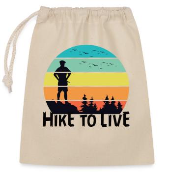 Hike To Live - Verschließbarer Geschenkbeutel aus Baumwolle (25x30cm) - Natur - Vorne