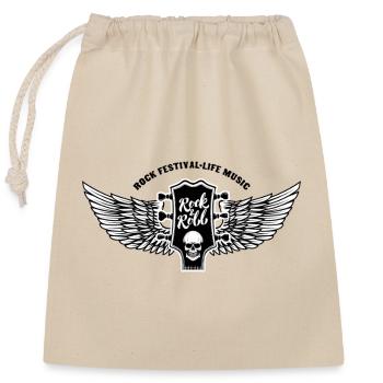 rock music - Closable cotton gift bag (25x30cm) - nature - Front