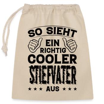 Stiefvater Stiefvater Geburtstag Stiefvater - Verschließbarer Geschenkbeutel aus Baumwolle (25x30cm) - Natur - Vorne