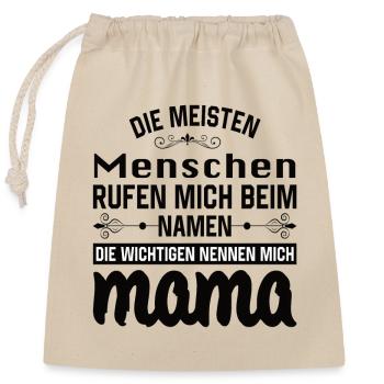 Mama Mutter Muttertag Mutter Geburtstag - Verschließbarer Geschenkbeutel aus Baumwolle (25x30cm) - Natur - Vorne