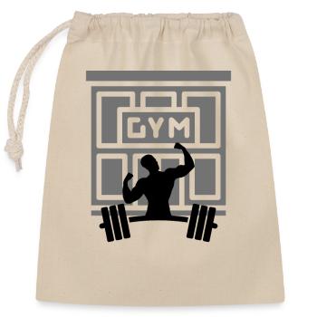 Gym Fanatic 100% - Closable cotton gift bag (25x30cm) - nature - Front