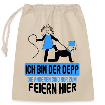 Junggesellenabschied Poltern Polterabend JGA - Verschließbarer Geschenkbeutel aus Baumwolle (25x30cm) - Natur - Vorne