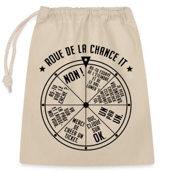 Roue de la Chance IT Support Service Desk IT Nerd - Sac cadeau en coton avec cordon (25 x 30 cm) - nature - Devant