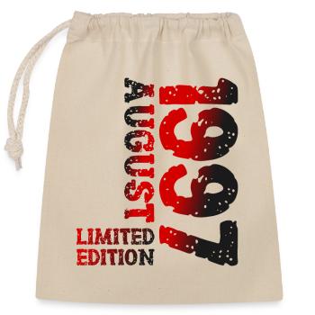 1997 August Limited Edition 26. Geburtstag Outfit - Verschließbarer Geschenkbeutel aus Baumwolle (25x30cm) - Natur - Vorne