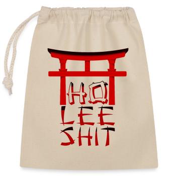 holy shit - Closable cotton gift bag (25x30cm) - nature - Front