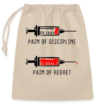 Pain Of Discipline Regret Disziplin Fitness Erfolg - Verschließbarer Geschenkbeutel aus Baumwolle (25x30cm) - Natur - Vorne