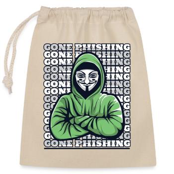 Gone Phishing Sniffer Social Engineering Phishing - Verschließbarer Geschenkbeutel aus Baumwolle (25x30cm) - Natur - Vorne