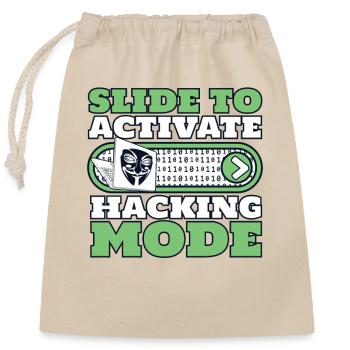 Slide To Activate Hacking Mode Phishing Sniffer - Verschließbarer Geschenkbeutel aus Baumwolle (25x30cm) - Natur - Vorne