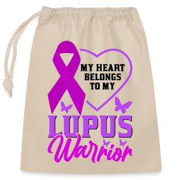Lupus Awareness Month - Closable cotton gift bag (25x30cm) - nature - Front