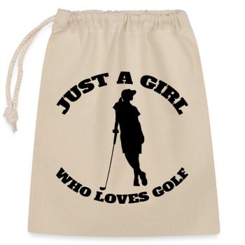 Golfspieler Golfsport Golfplatz Golf Golfverein - Verschließbarer Geschenkbeutel aus Baumwolle (25x30cm) - Natur - Vorne