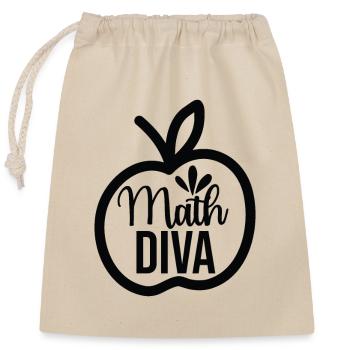 Math Diva, For all divas who love math - Closable cotton gift bag (25x30cm) - nature - Front