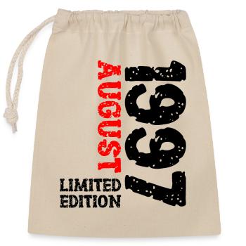 1997 August Limited Edition 26. Geburtstag Outfit - Verschließbarer Geschenkbeutel aus Baumwolle (25x30cm) - Natur - Vorne