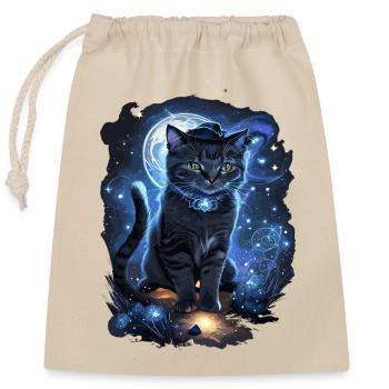 Magical Cat Occult Black Wizard Cat - Closable cotton gift bag (25x30cm) - nature - Front