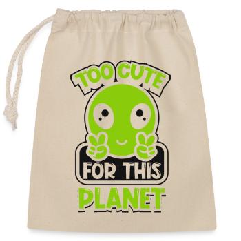 Trop mignon pour cette conspiration de la planète - Sac cadeau en coton avec cordon (25 x 30 cm) - nature - Devant