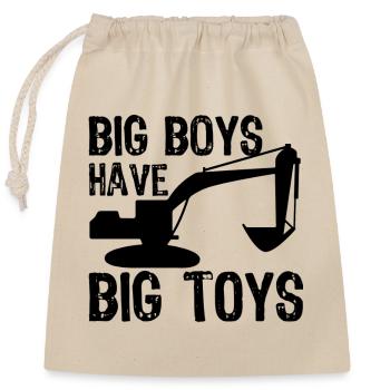 Excavator driver - Closable cotton gift bag (25x30cm) - nature - Front