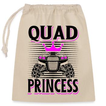 Quad Princess ATV Allrad Quad Fahren Offroad Girl - Verschließbarer Geschenkbeutel aus Baumwolle (25x30cm) - Natur - Vorne