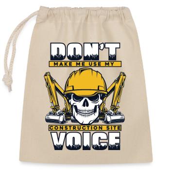 My Construction Site Voice Excavator duty cycle crawler crane - Closable cotton gift bag (25x30cm) - nature - Front