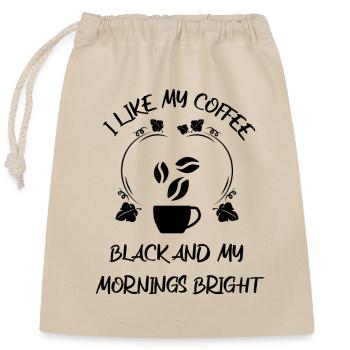 Kaffee Espresso Käffchen - Verschließbarer Geschenkbeutel aus Baumwolle (25x30cm) - Natur - Vorne
