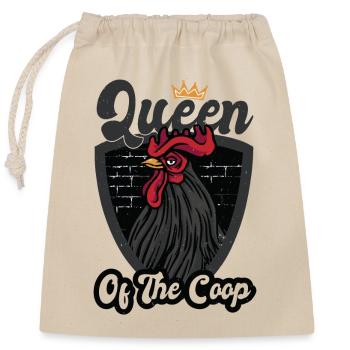 Queen Chicken Coop - Closable cotton gift bag (25x30cm) - nature - Front