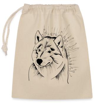 Vierbeiner Wauwau Rüde Hundebesitzer Wolfshund - Closable cotton gift bag (25x30cm) - nature - Front