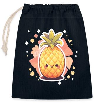 Ananas Plante Ananas Fruit Fruit - Sac cadeau en coton avec cordon (25 x 30 cm) - bleu marine - Devant