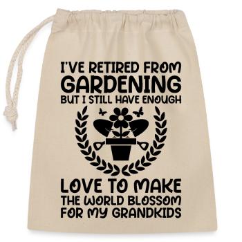 Gärtner im Ruhestand Oma Rentner Gartenbau Garde - Verschließbarer Geschenkbeutel aus Baumwolle (25x30cm) - Natur - Vorne