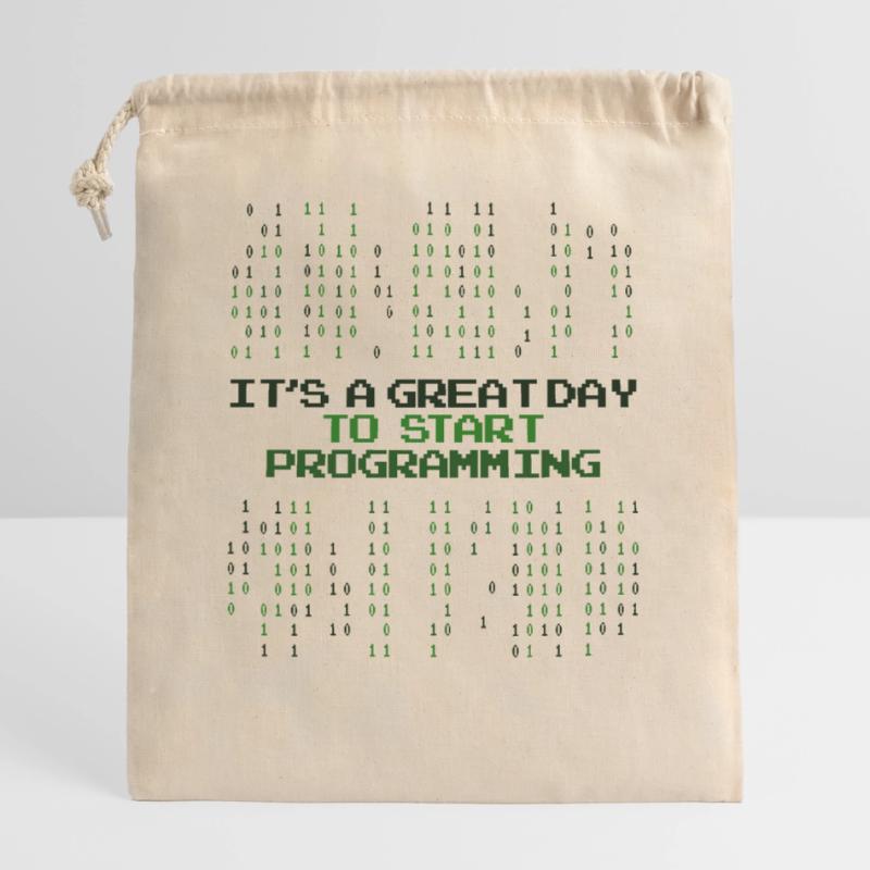 Great Day To Start Programming Developer Coder Verschließbarer Geschenkbeutel aus Baumwolle (25x30cm)