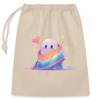 Gespenst Lgbt Geist Lgbt Fahne - Verschließbarer Geschenkbeutel aus Baumwolle (25x30cm) - Natur - Vorne