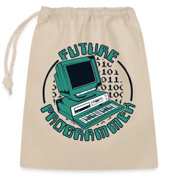 Future Programmer Softwareingenieur Developer - Verschließbarer Geschenkbeutel aus Baumwolle (25x30cm) - Natur - Vorne