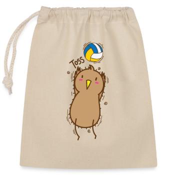 Volleyball Kiwi Bird et Kiwi Fruit - Sac cadeau en coton avec cordon (25 x 30 cm) - nature - Devant