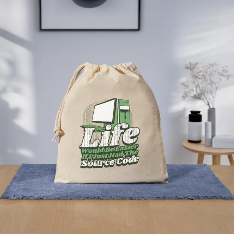 La vie serait plus facile Développeur Coder Programmeur Sac cadeau en coton avec cordon (25 x 30 cm)