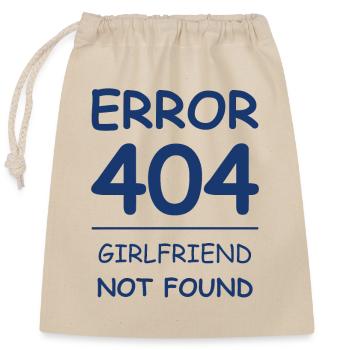 Girlfriend not found Error 404 - Sac cadeau en coton avec cordon (25 x 30 cm) - nature - Devant