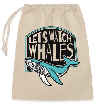 Regardons les baleines béluga bleu Cétacé Baleine - Sac cadeau en coton avec cordon (25 x 30 cm) - nature - Devant